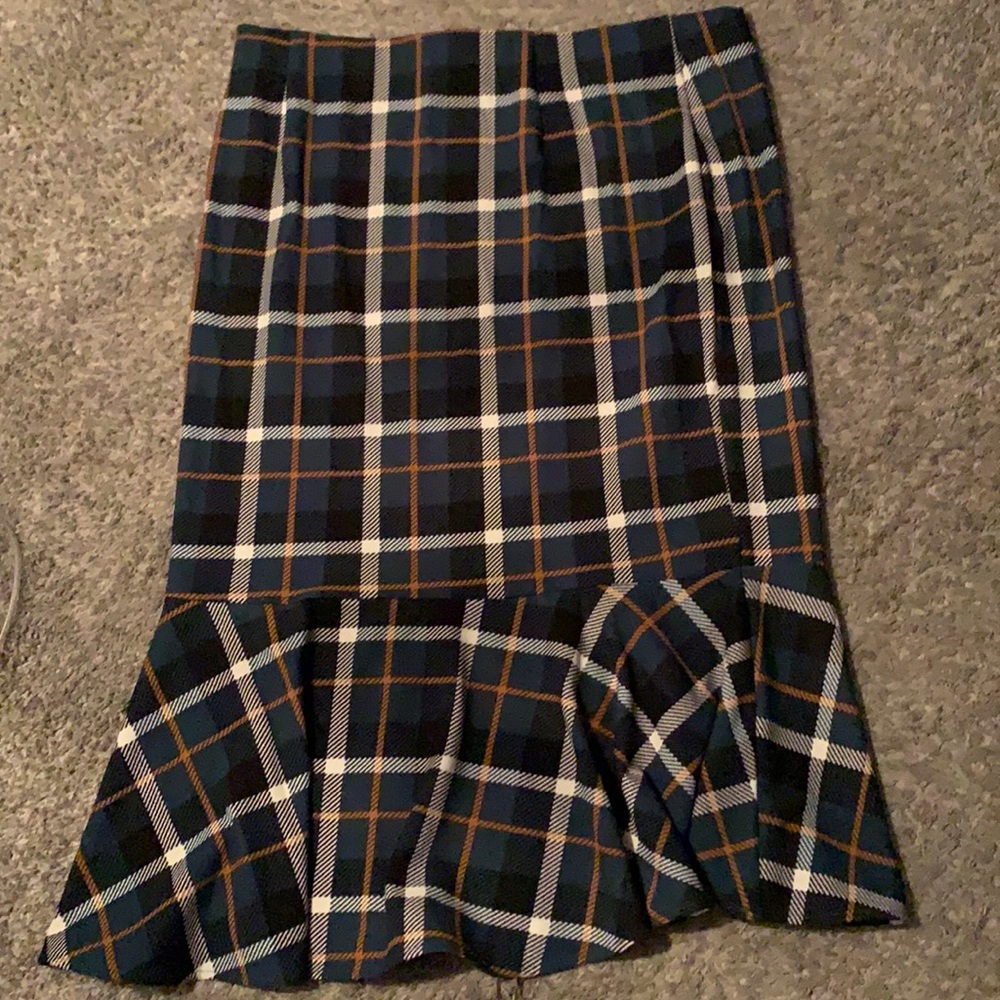 Plaid Skirt with Ruffle